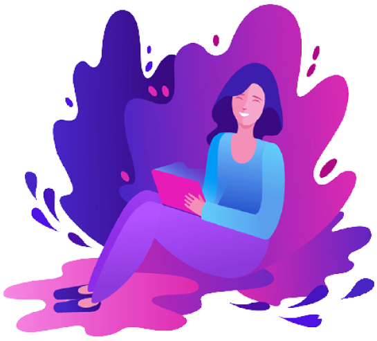 Girl reading book illustration